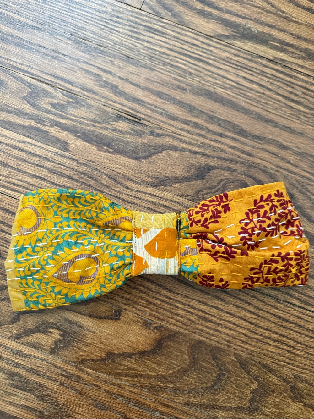 Free People x Curried Myrrh Embroidered Kantha Soft Headband in Gold